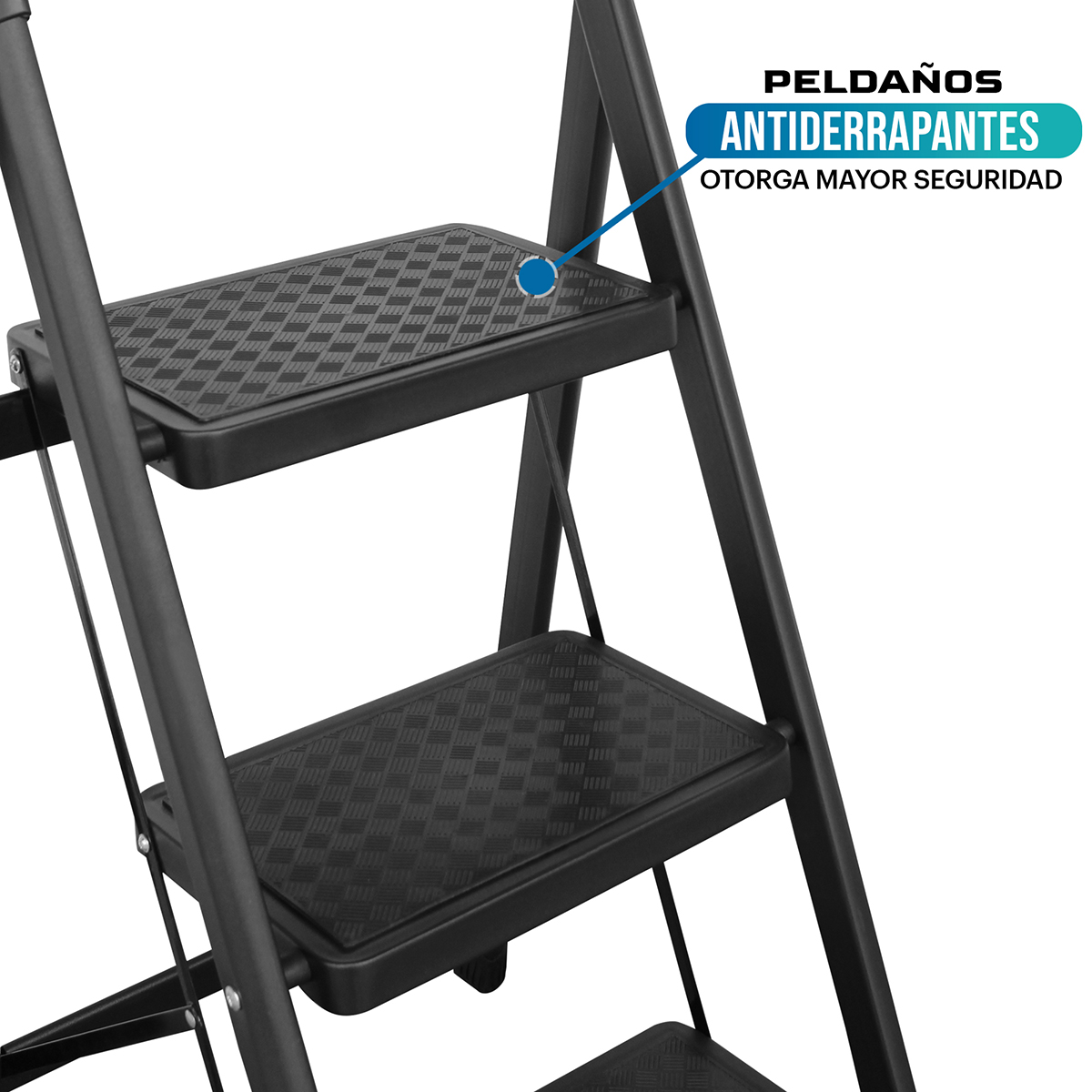 Foto 8 pulgar | Escalera 3 Peldaños ¡lo Necesito! Escalera Plegable Multiusos color Negro