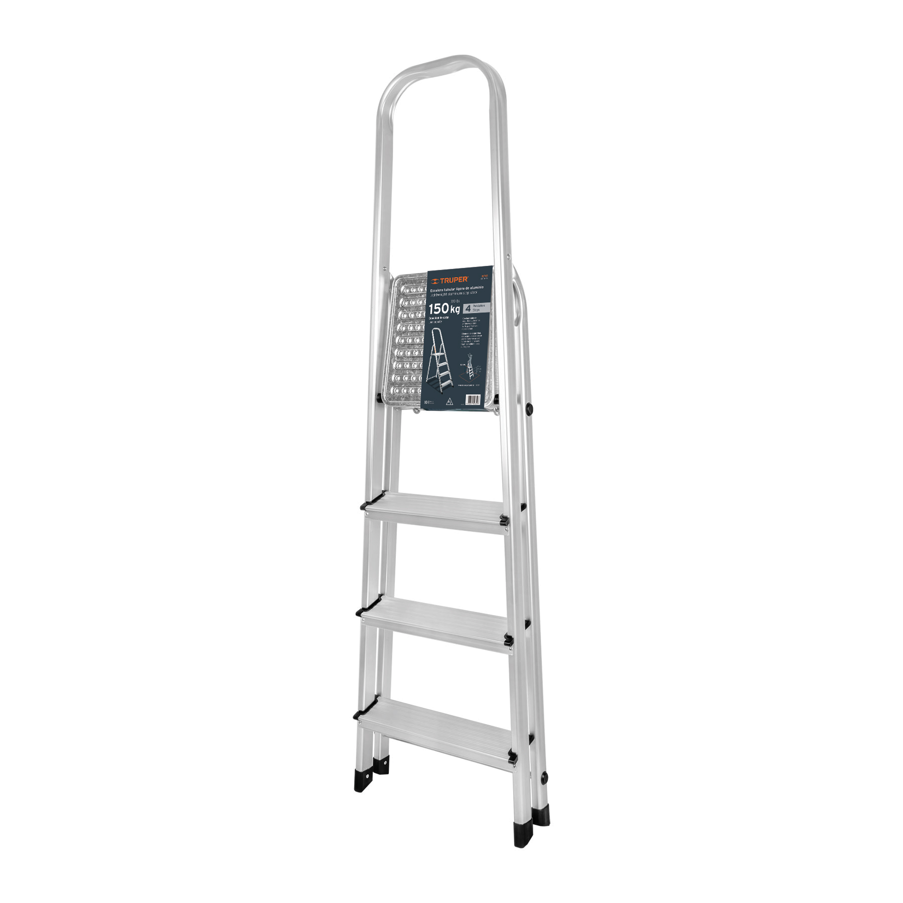 Foto 4 pulgar | Escalera Tubular Plegable 4 Peldaños Aluminio Truper Estu-4a Plata