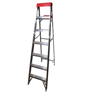 Foto 1 | Escalera De Tijera Akron 77-80 | De Aluminio | Altura 2.01m | 6 Peldaños | Uso Comercial (tipo Iii) Con Platafo