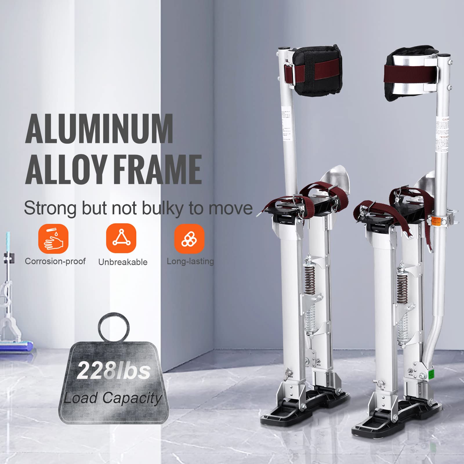 Foto 5 pulgar | Stilts Vevor De Aluminio Ajustable Para Paneles De Yeso De 18 A 30 Pulgadas Con Rodillera - Venta Internacional.