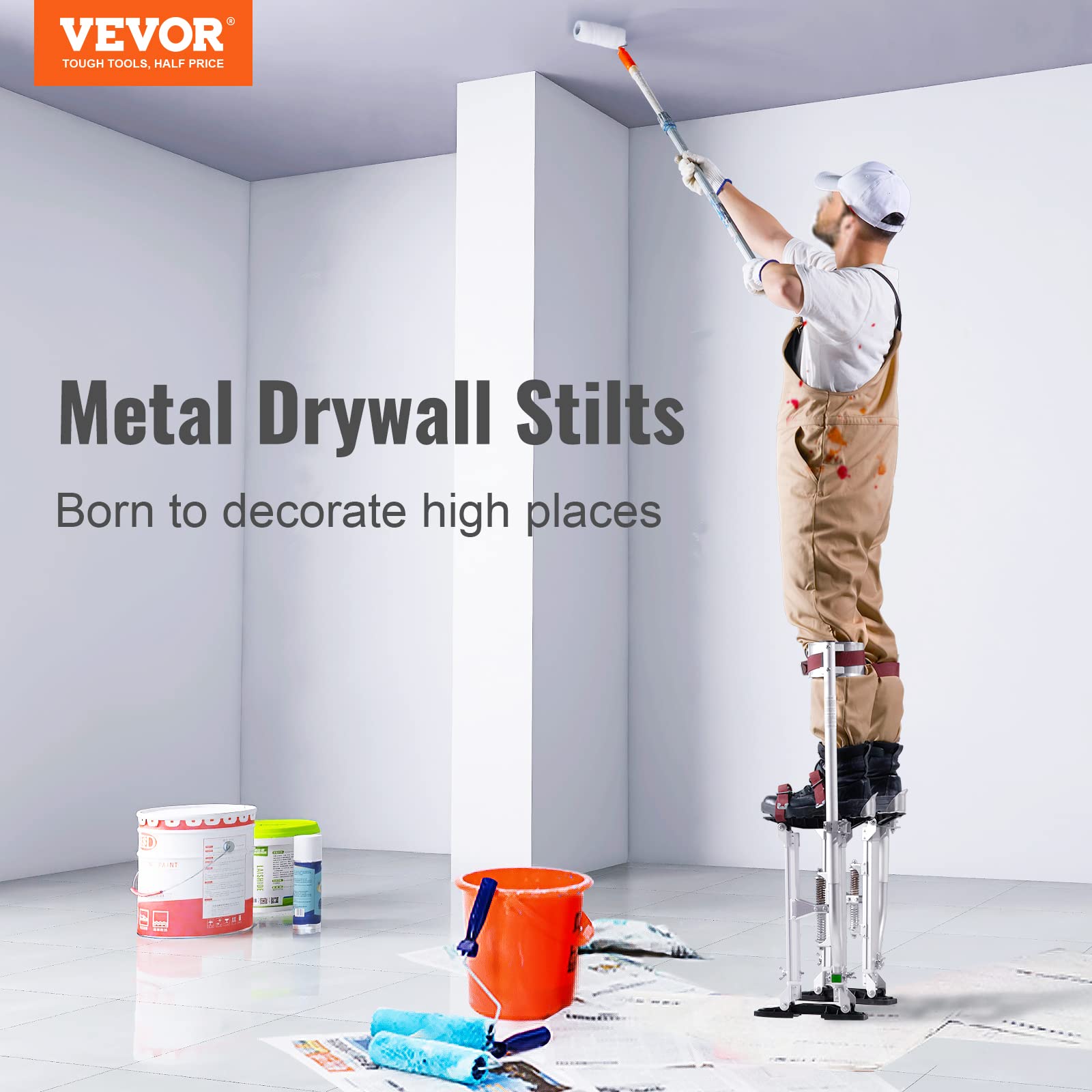 Foto 6 | Stilts Vevor De Aluminio Ajustable Para Paneles De Yeso De 18 A 30 Pulgadas Con Rodillera - Venta Internacional.