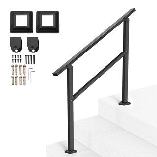 Foto 1 | Barandilla Vevor Outdoor Para Escaleras De 2 A 3 Peldaños, Acero Al Carbono - Venta Internacional.