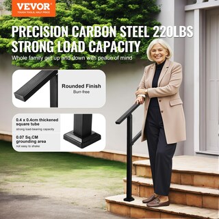 Foto 2 | Barandilla Vevor Outdoor Para Escaleras De 2 A 3 Peldaños, Acero Al Carbono - Venta Internacional.