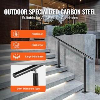 Foto 3 | Barandilla Vevor Para Escaleras Exteriores De 3 A 4 Peldaños De Aluminio Negro - Venta Internacional.