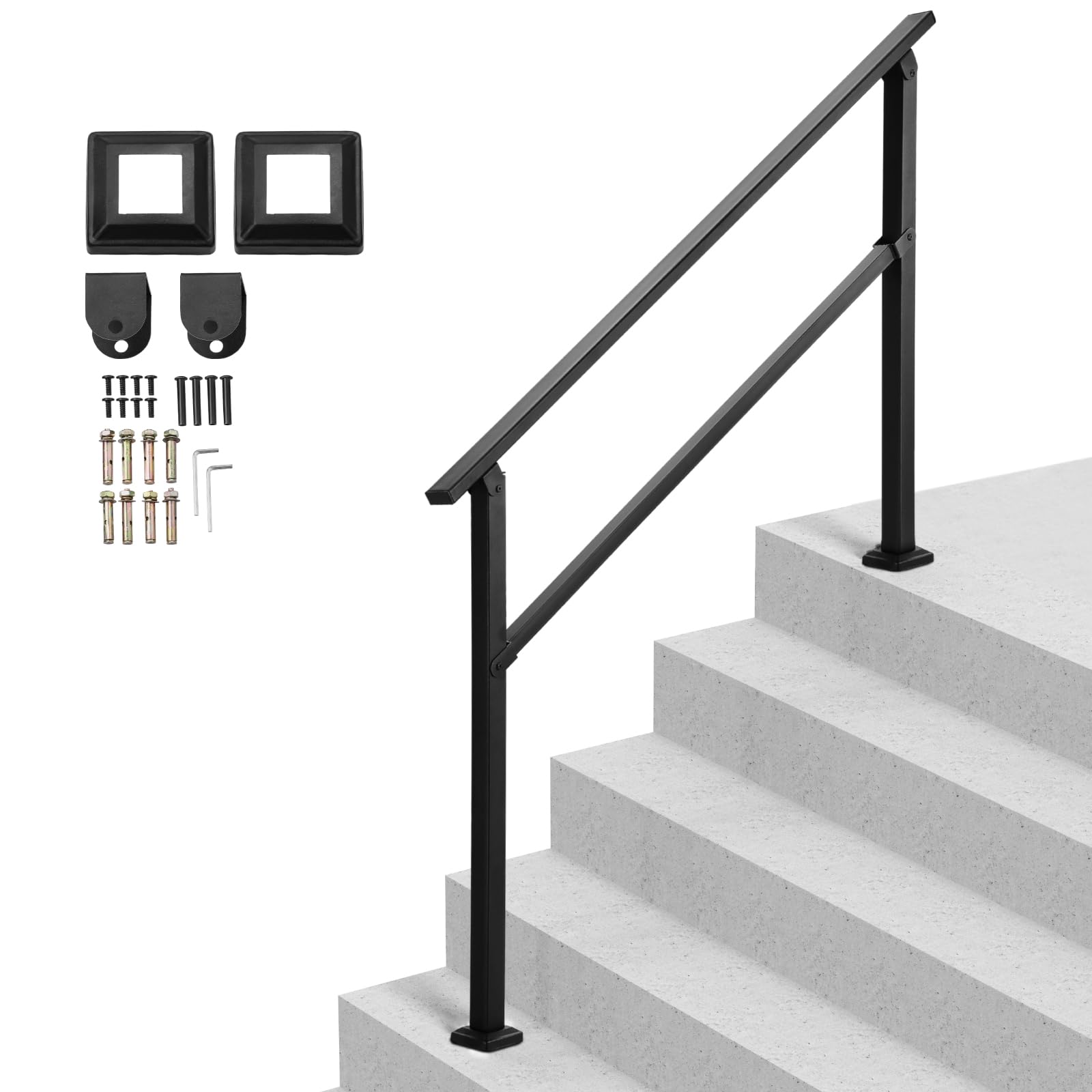 Foto 2 pulgar | Kit De Barandillas Para Escaleras Vevor Outdoor De 4 A 5 Peldaños - Venta Internacional.