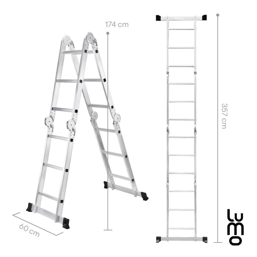 Foto 4 pulgar | Escalera Multiposiciones 8 En 1 Plataformas 12 Peldaños Alum