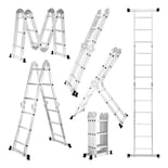 Escalera 8 En 1 Lumo Multiposiciones 12 Peldaños Aluminio 150 kg