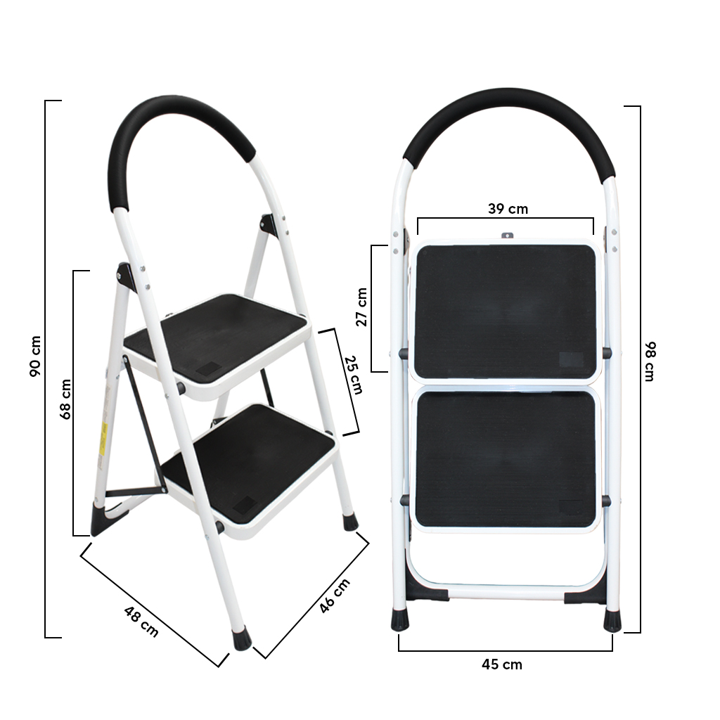 Foto 4 pulgar | Escalera 2 Peldaños de Aluminio Kecompras Compacta Antiderrapante