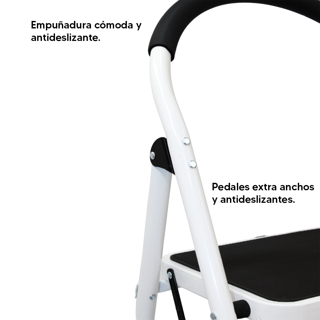Foto 5 pulgar | Escalera 2 Peldaños de Aluminio Kecompras Compacta Antiderrapante