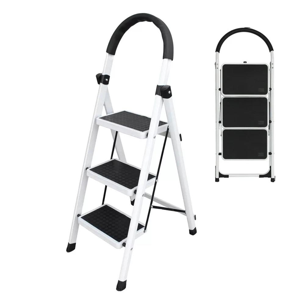 Escalera Plegable CJR Tipo Tijera de 3 Peldaños Antiderrapante