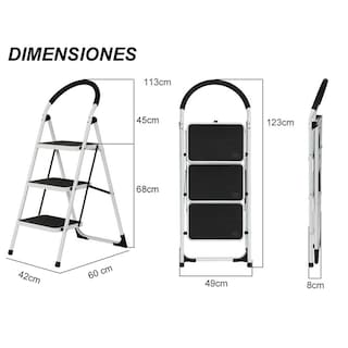 Foto 2 | Escalera Plegable CJR Tipo Tijera de 3 Peldaños Antiderrapante