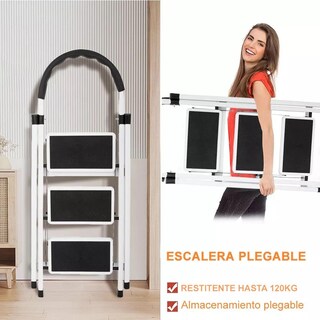 Foto 6 | Escalera Plegable CJR Tipo Tijera de 3 Peldaños Antiderrapante