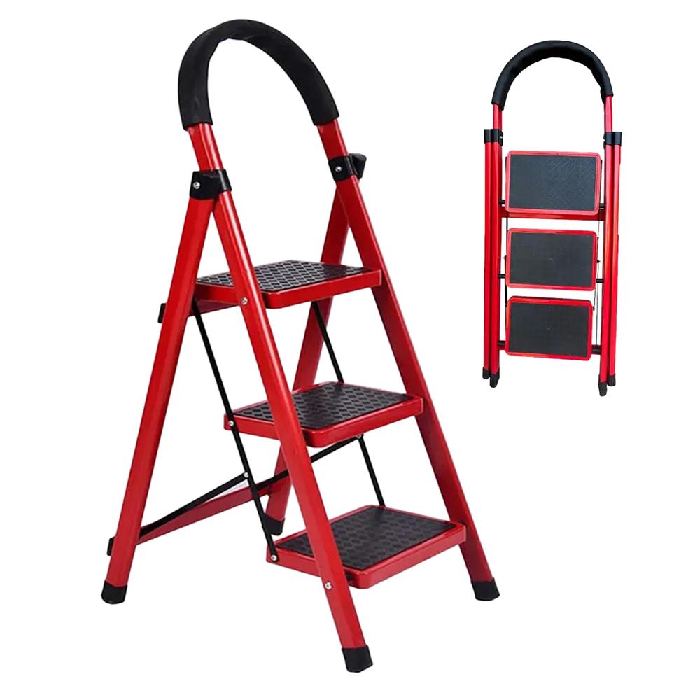 Foto 1 | Escalera Plegable Cjr Roja de 3 Niveles
