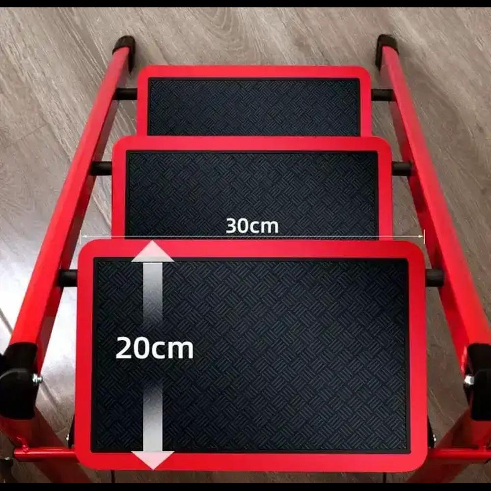 Foto 4 pulgar | Escalera Plegable Cjr Roja de 3 Niveles
