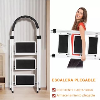Foto 7 | Escalera Plegable Cjr Roja de 3 Niveles