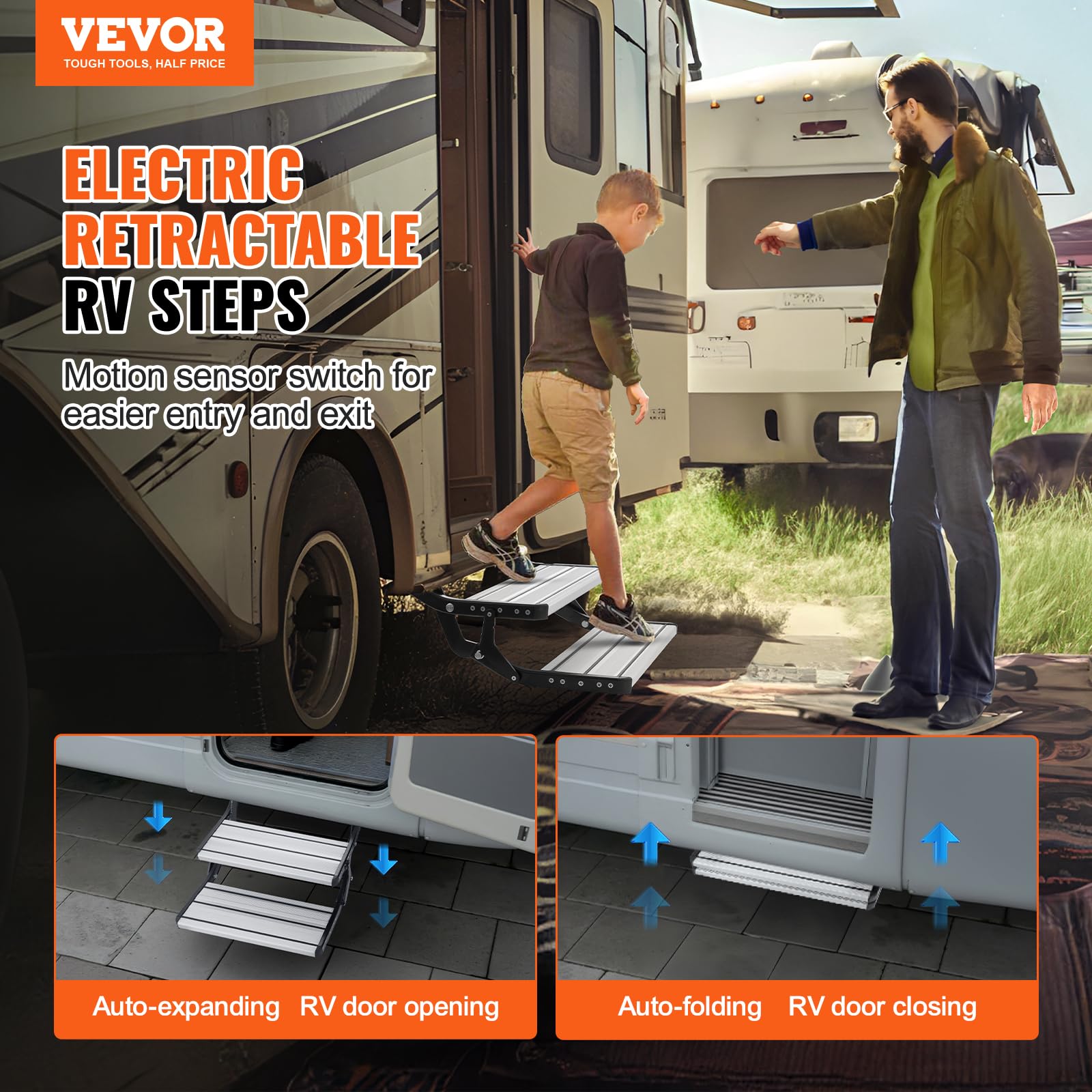 Foto 3 pulgar | Rv Steps Vevor, Eléctrico Retráctil De 2 Pasos, Carga De 200 Kg - Venta Internacional.