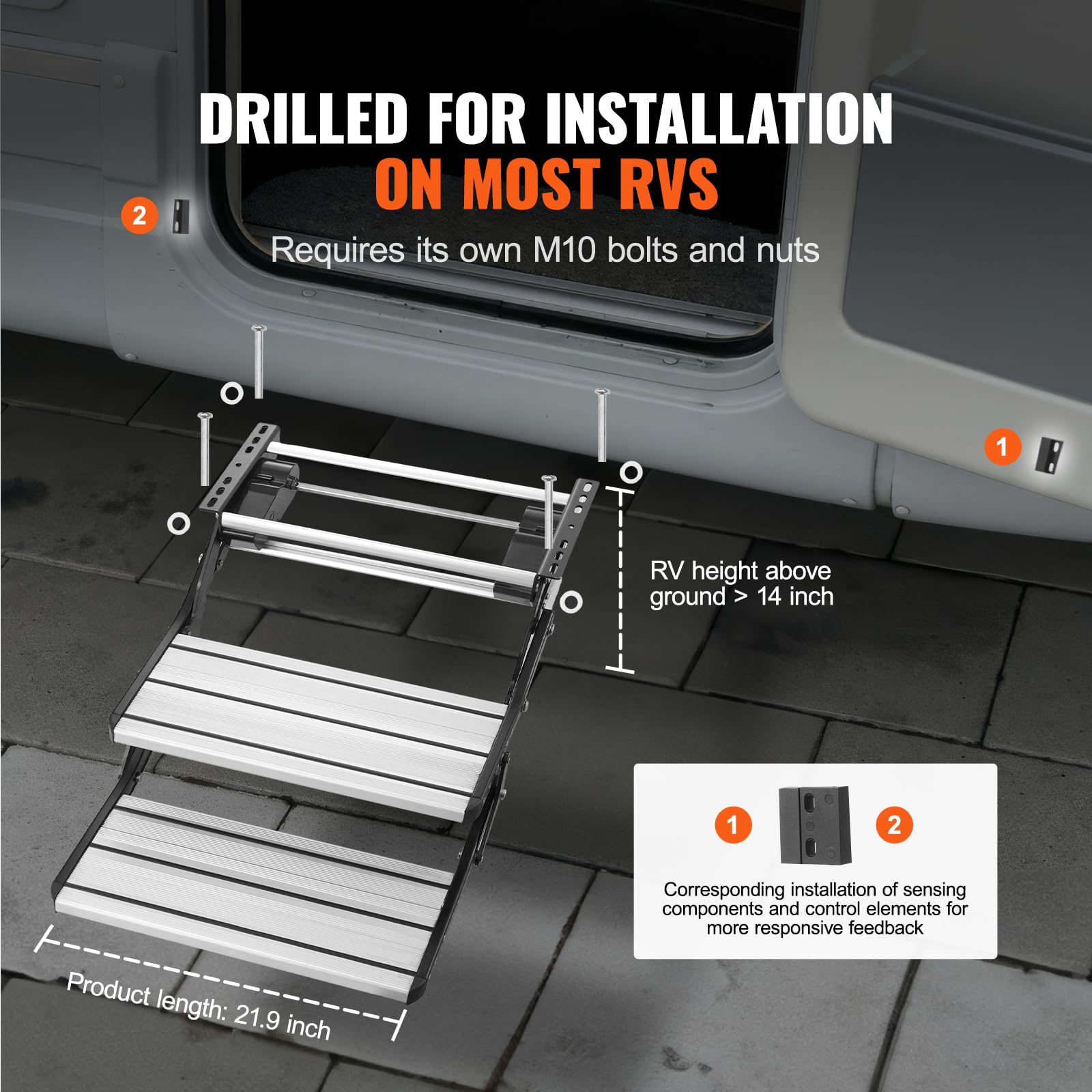 Foto 4 pulgar | Rv Steps Vevor, Eléctrico Retráctil De 2 Pasos, Carga De 200 Kg - Venta Internacional.