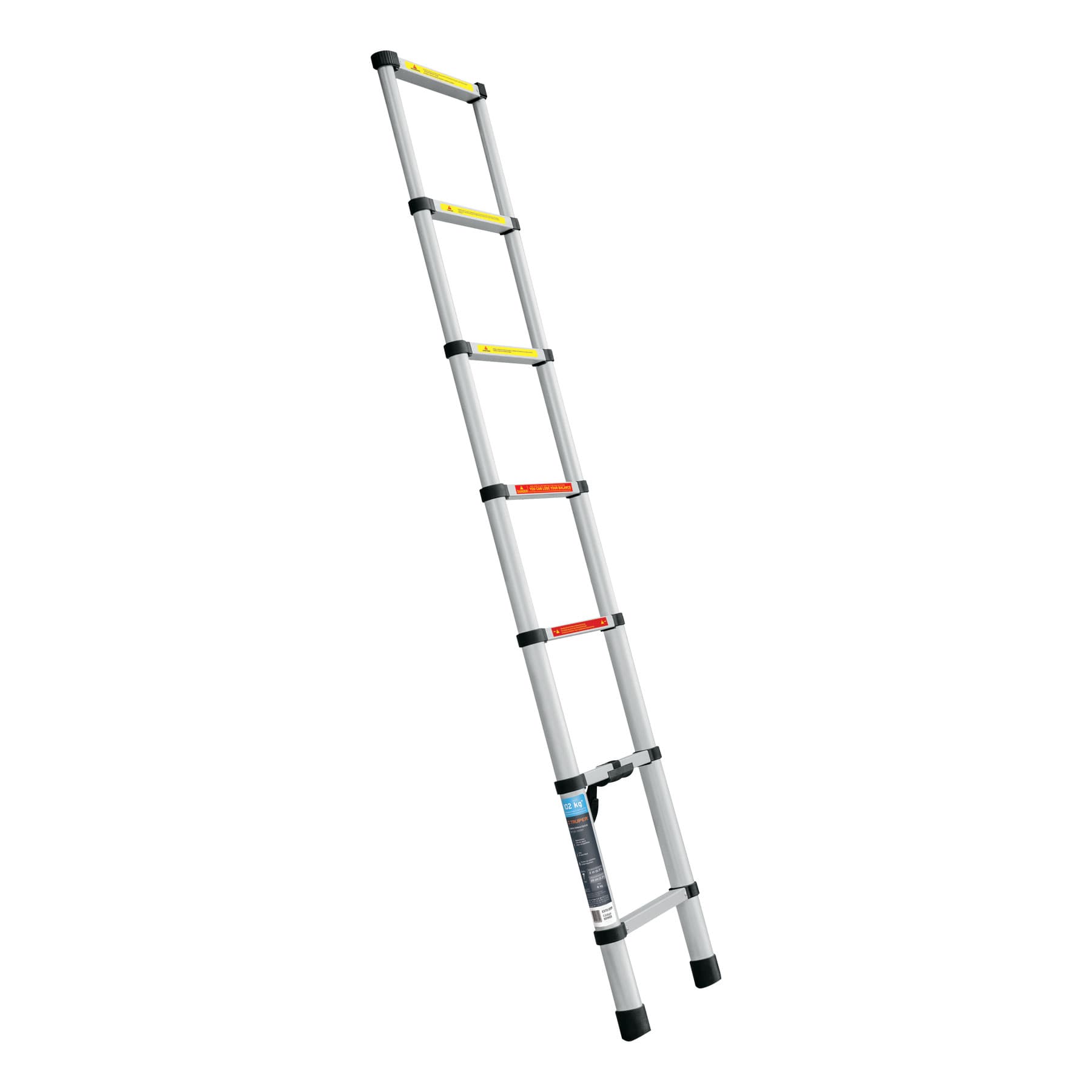 Escalera Telescópica Truper ESTE-207 color Gris 7 Peldaños Tipo II Capacidad 102 K