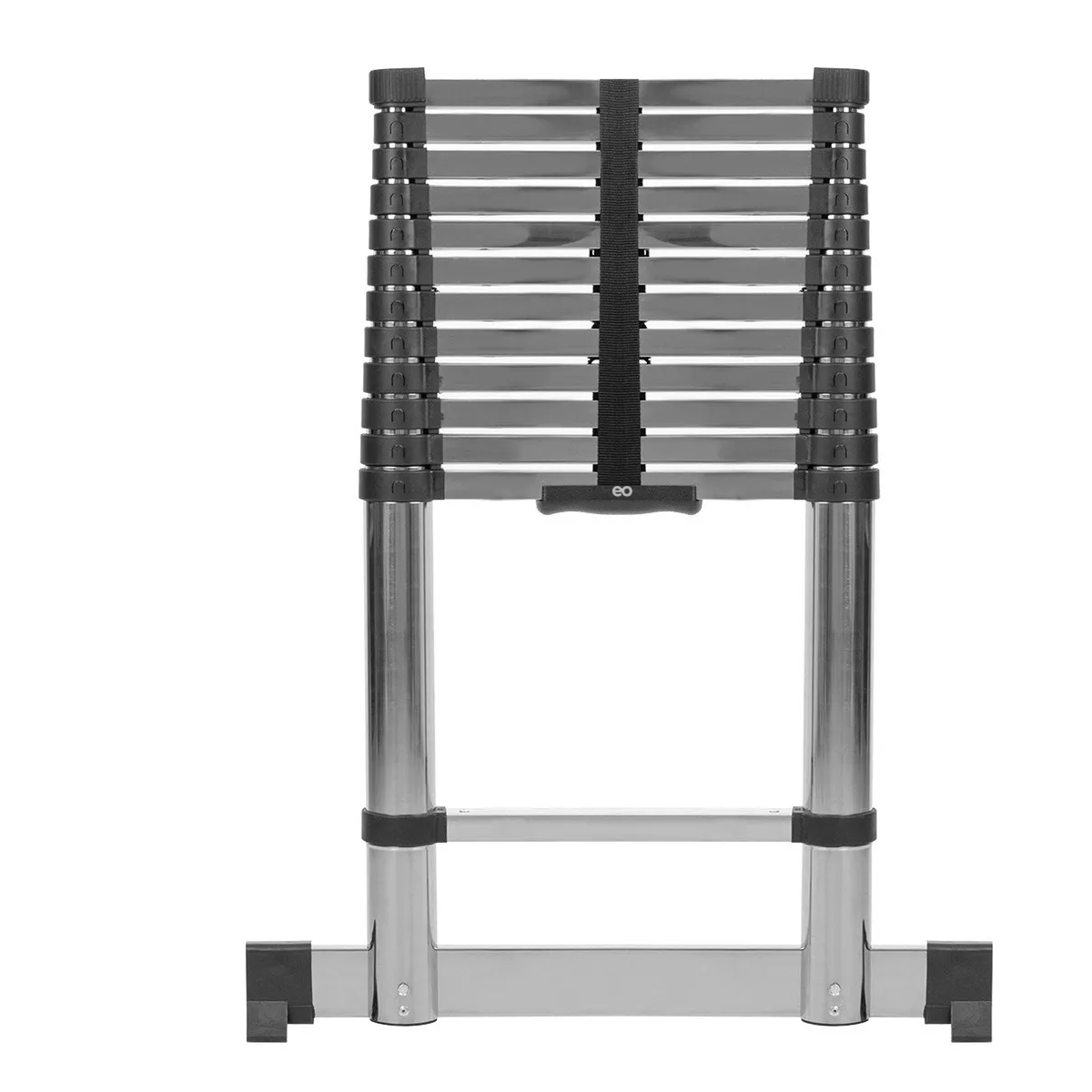 Escalera Telescópica 13 Peldaños Ajustable Retráctil 3.8  Eo Safe Imports Esi-20749 Plateada