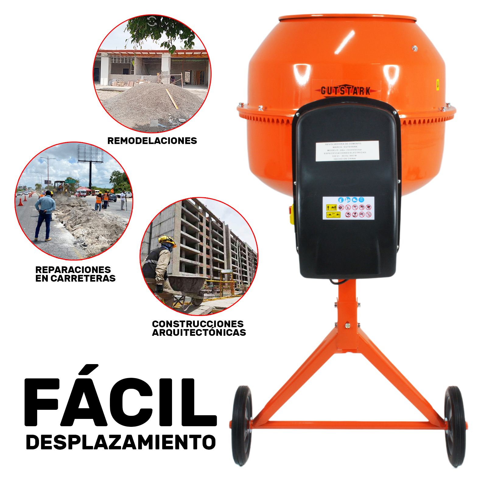 Foto 4 pulgar | Revolvedora de Concreto Eléctrica Gutstark Mkz-revolelecnar