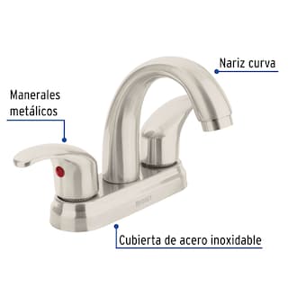 Foto 2 | Mezcladora para Lavabo Truper AQM-52N color Plata 4"