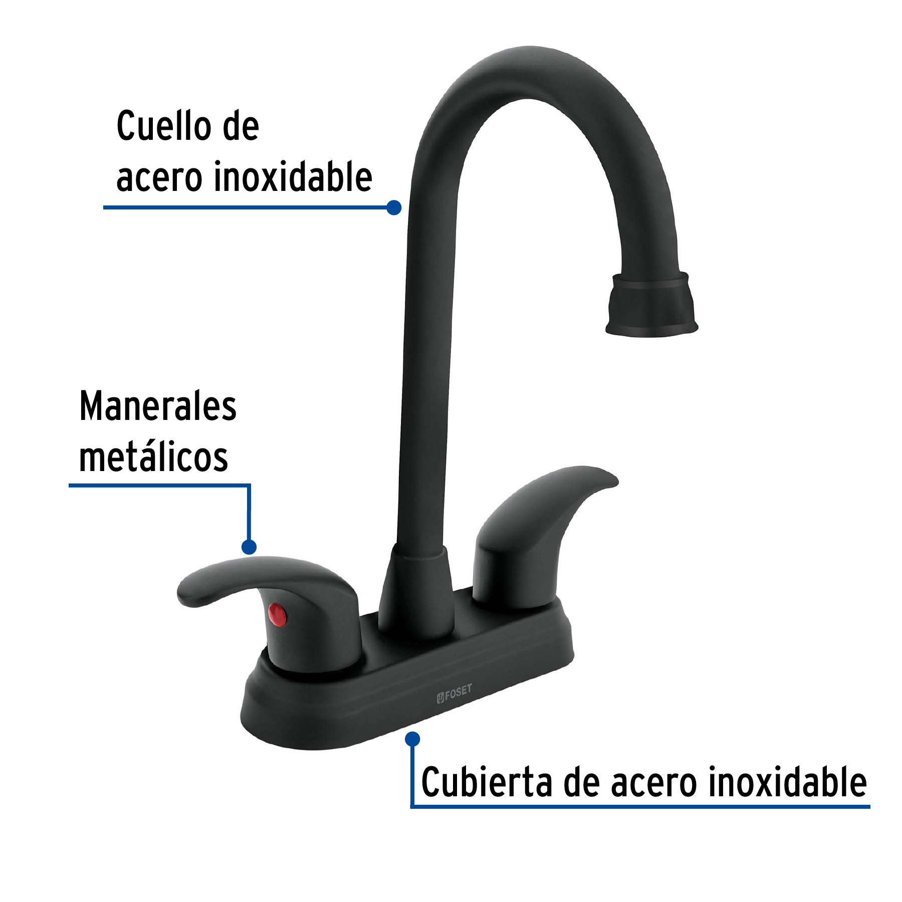 Foto 2 | Mezcladora para Lavabo 4" Truper color Negro