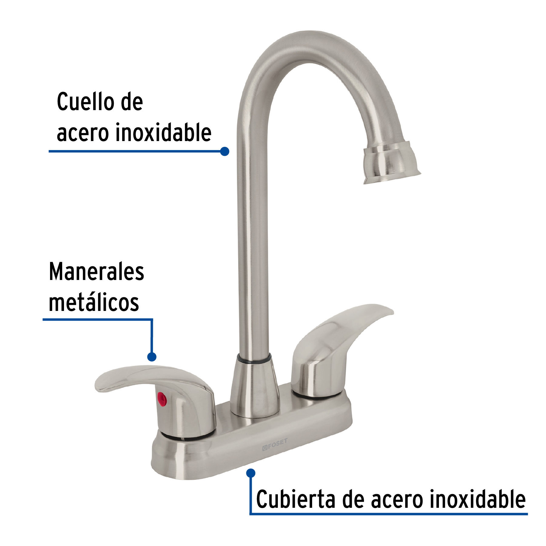 Foto 3 pulgar | Mezcladora para Lavabo 4" Truper Foset AQM-62N color Plata