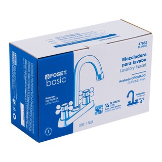 Foto 3 | Mezcladora Foset M-060E color Gris 4" para Lavabo Cuello Bar Manerales Cruceta