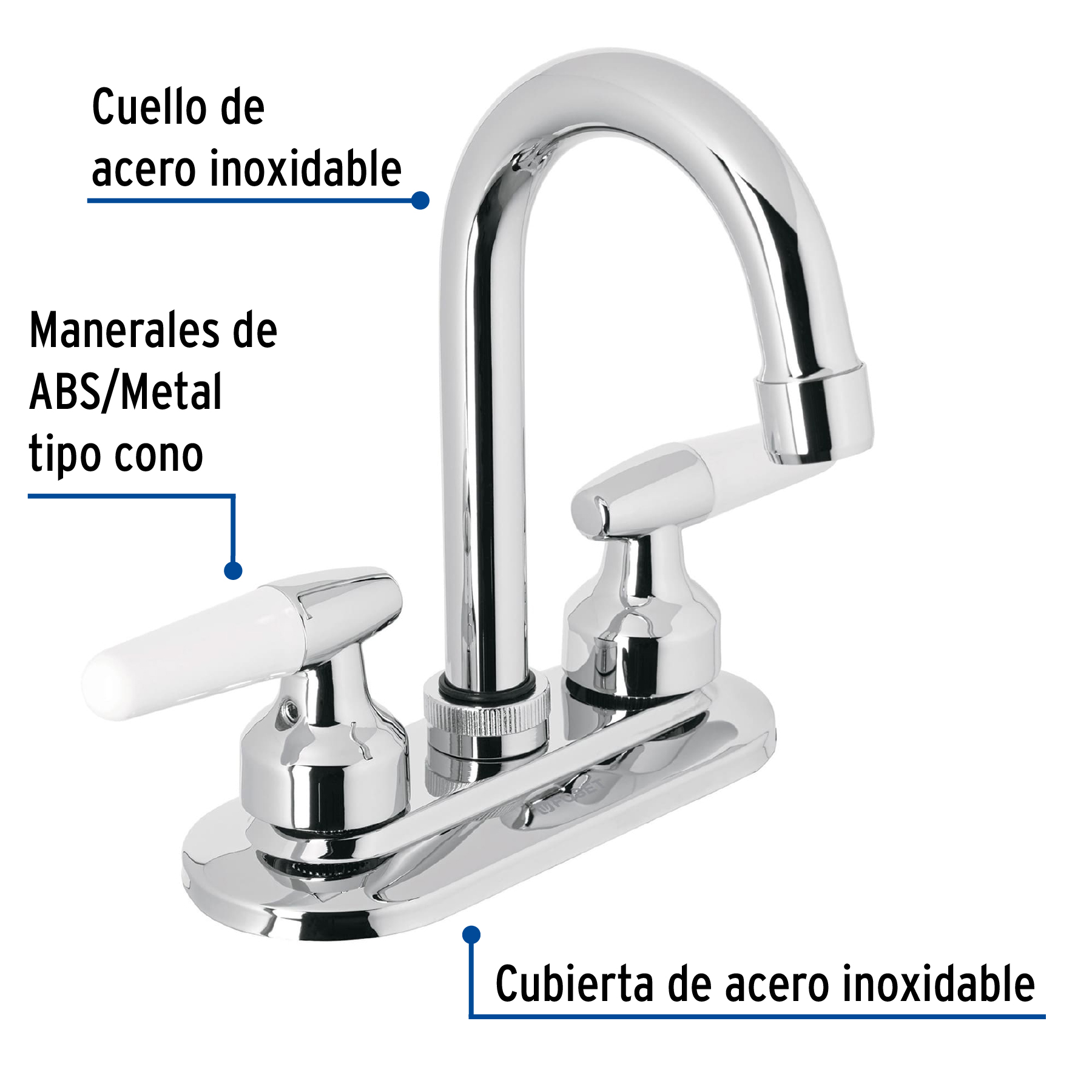 Foto 3 pulgar | Mezcladora Foset M-060I color Gris 4" para Lavabo Cuello Bar Manerales Cono