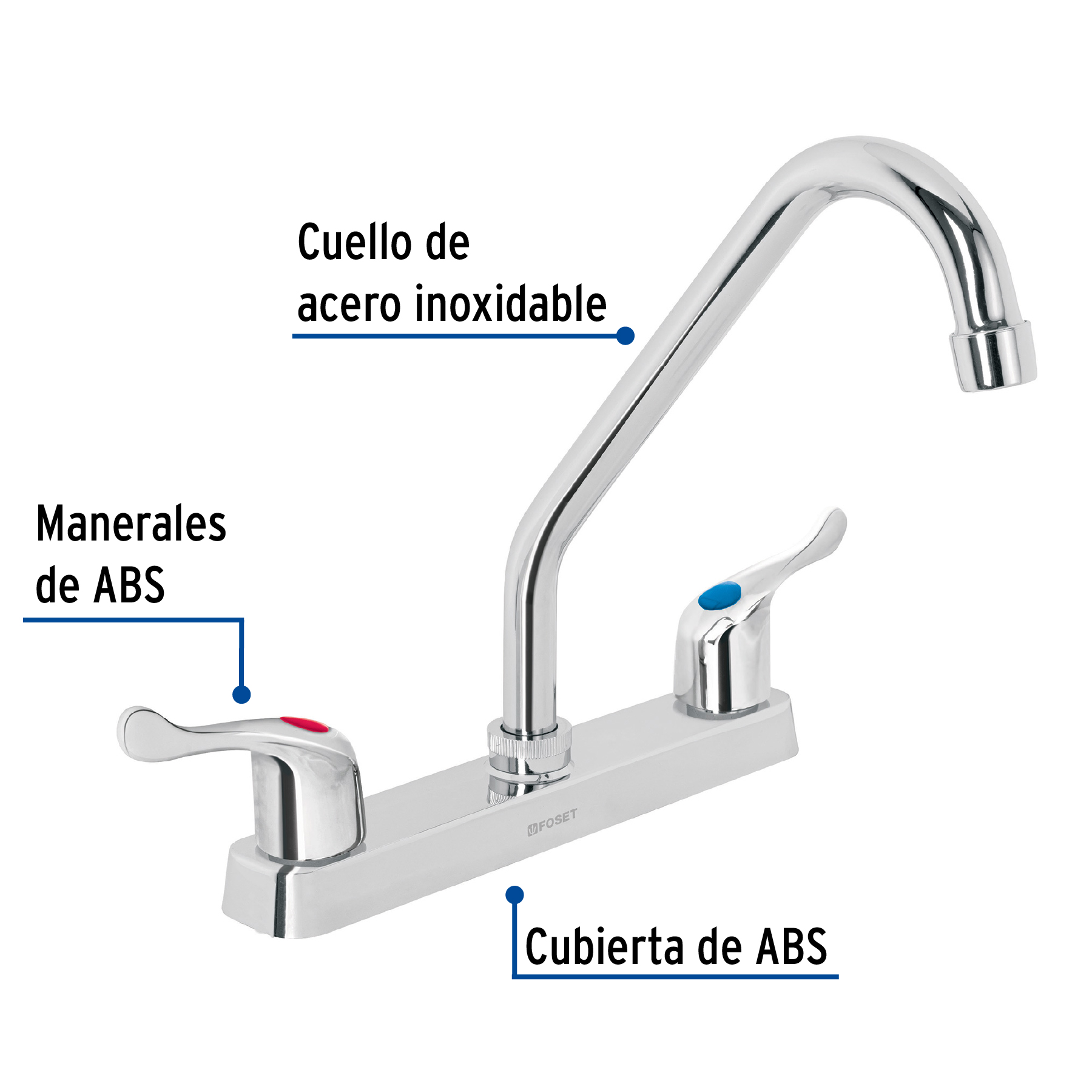 Foto 3 pulgar | Mezcladora Plástica 8' Cuello Largo para Fregadero Foset