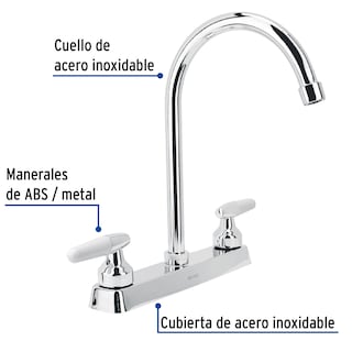 Foto 2 | Mezcladora 8' P/fregadero Cuello Curvo Manerales Cono Foset