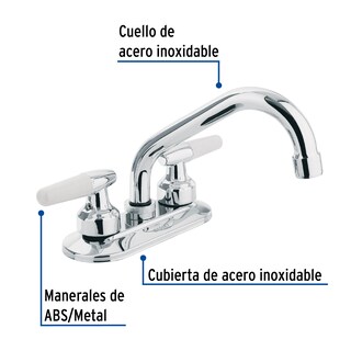 Foto 2 | Mezcladora Foset M-070I color Gris 4" para Lavabo Cuello Tubular Manerales Cono