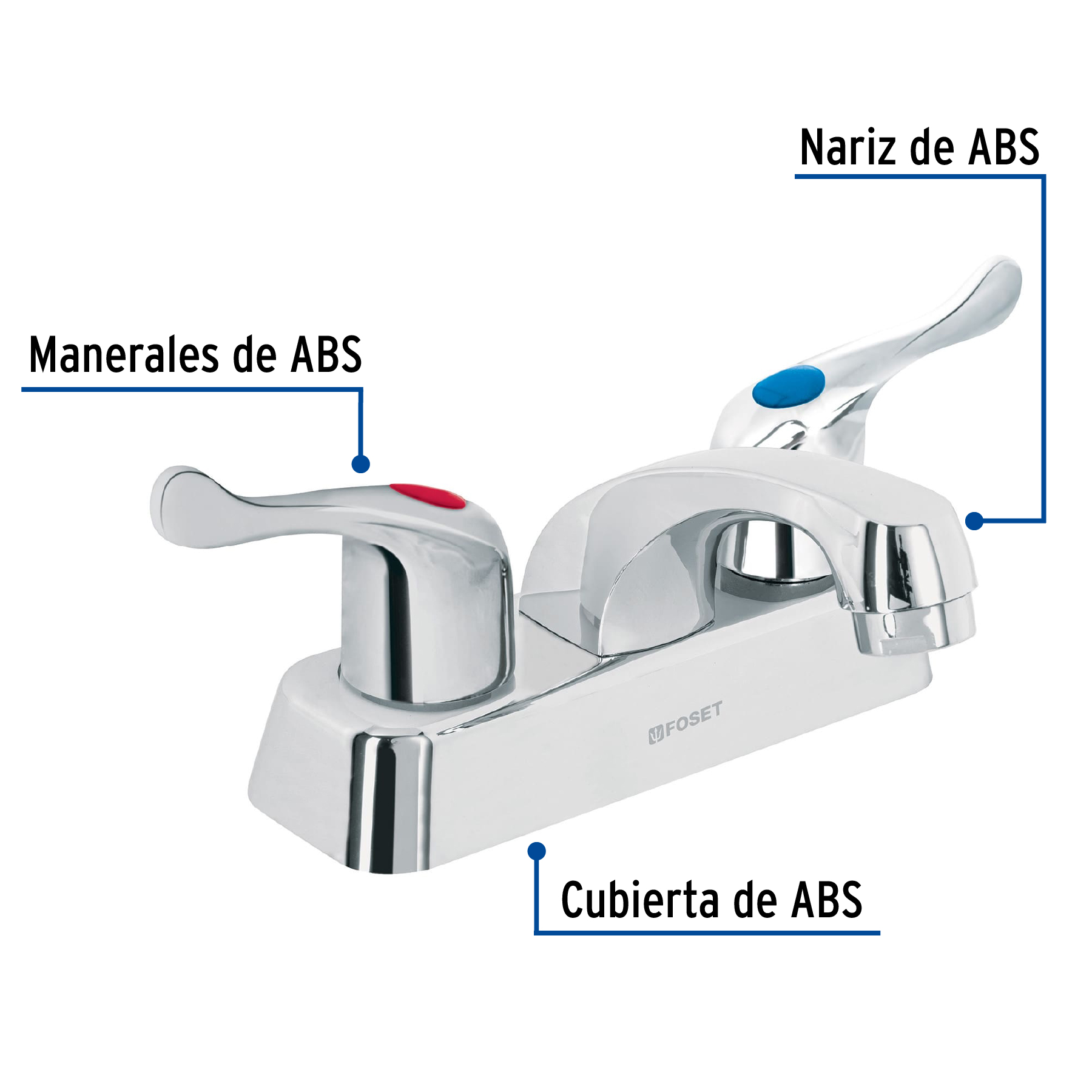 Foto 3 pulgar | Mezcladora Plástica 4' para Lavabo Manerales de Palanca Foset