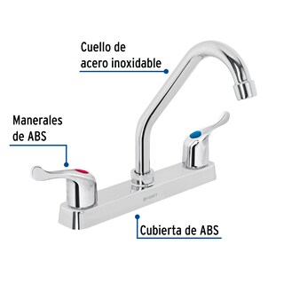 Foto 2 | Mezcladora Plástica 8' Cuello Corto para Fregadero Foset