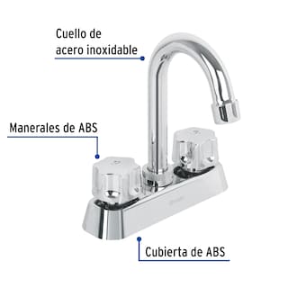 Foto 2 | Mezcladora Plástica 4' p/lavabo Cuello Tipo Bar hex Basic Foset