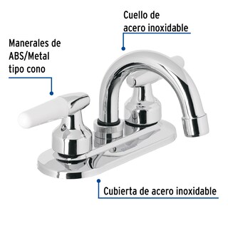 Foto 2 | Mezcladora Foset M-050I color Gris 4" para Lavabo Cuello Curvo Manerales Cono