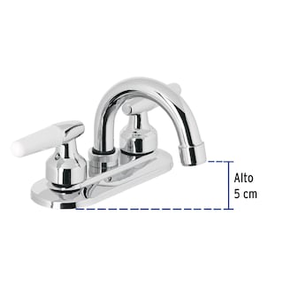 Foto 3 | Mezcladora Foset M-050I color Gris 4" para Lavabo Cuello Curvo Manerales Cono
