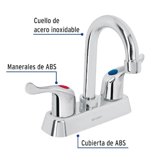 Foto 2 | Mezcladora Plástica 4' Cuello Tipo Bar para Lavabo Palanca Foset