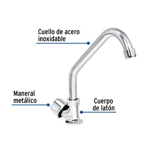 Foto 2 | Llave Individual para Fregadero Cuello Corto Foset Basic color Gris