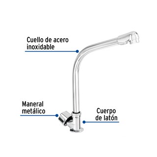Foto 2 | Llave Individual para Fregadero Cuello Cobra Foset Basic color Gris
