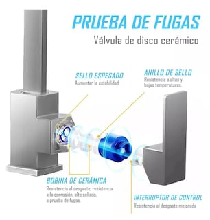 Foto 3 | Mezcladora Para Fregadero Grifo Monomando Cocina Con Cubiert Plata