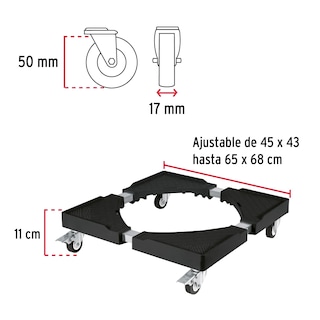 Foto 3 | Base Universal con Ruedas Truper