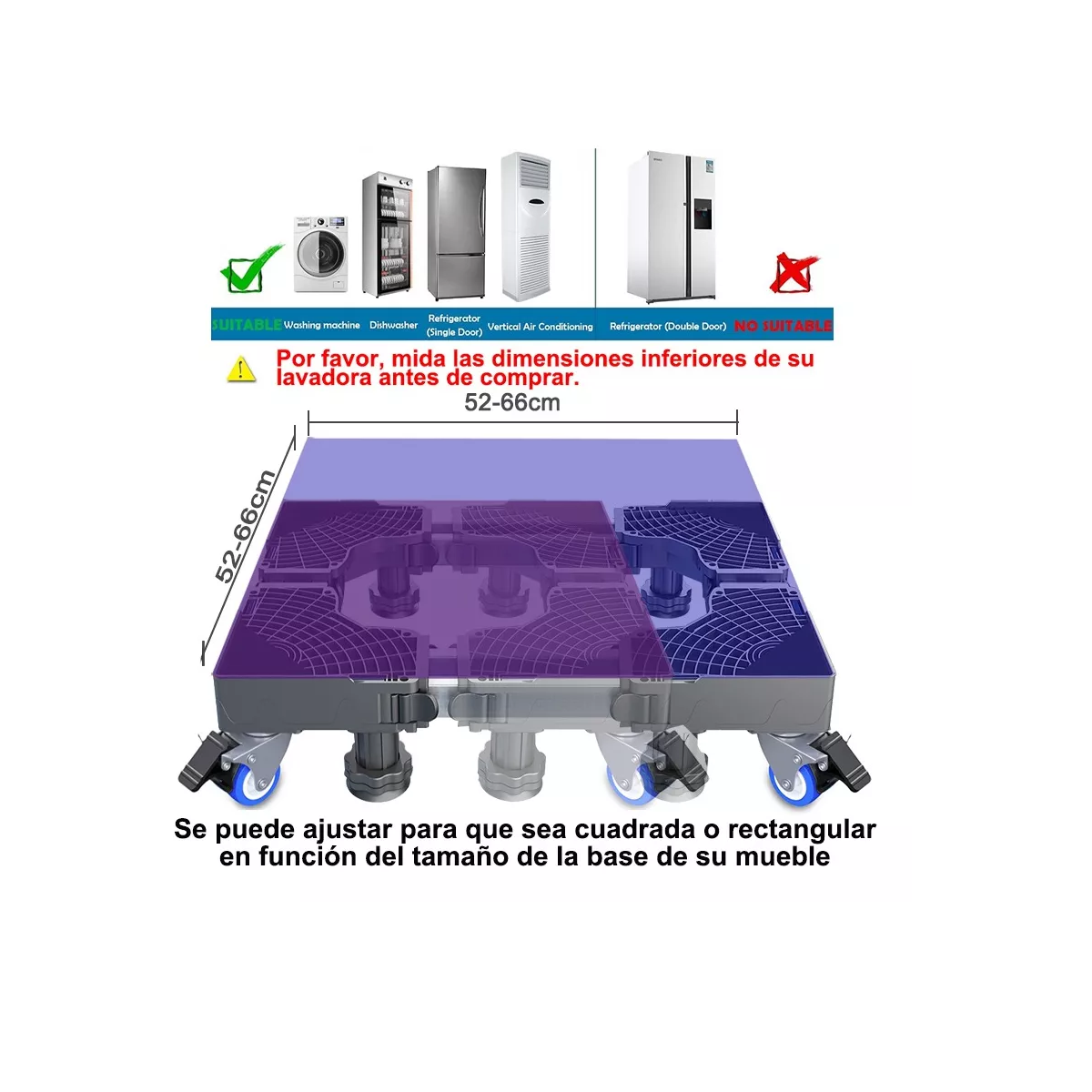 Foto 3 pulgar | Base Multifuncional Universal Para Lavadoras Y Refrigerado Eo Safe Imports Esi-16030 Gris
