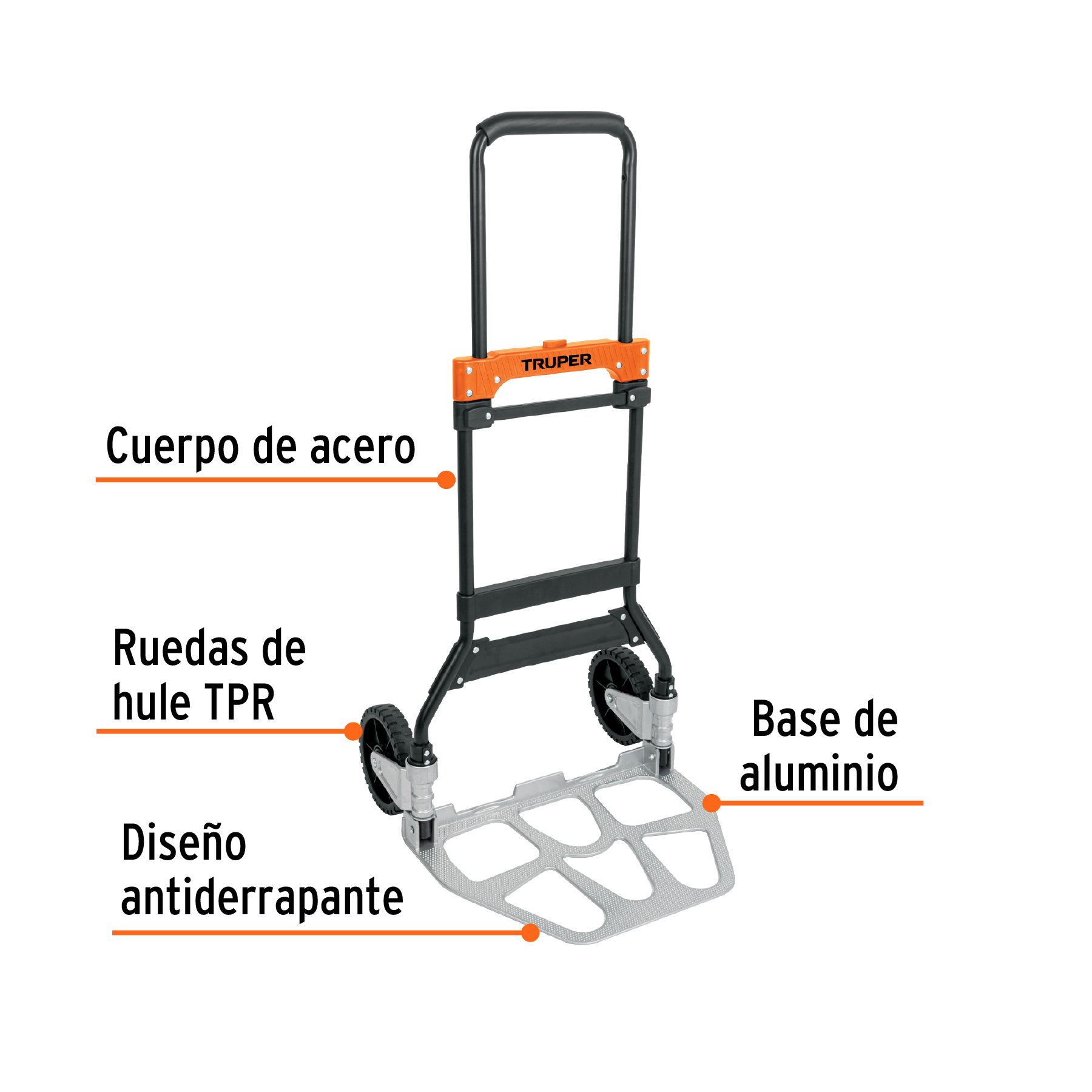Foto 3 pulgar | Diablo de Carga Truper Plata Plegable 120 Kg