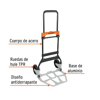 Foto 2 | Diablo de Carga Truper Plata Plegable 120 Kg