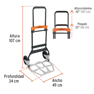 Foto 3 | Diablo de Carga Truper Plata Plegable 120 Kg