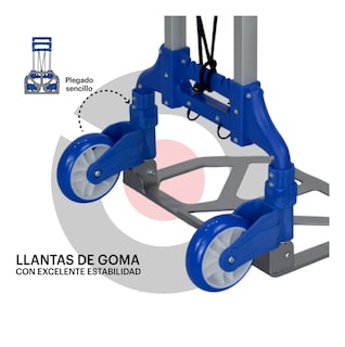 Foto 2 | Diablo Belug De Carga Plegable 100 Kg Altura Ajustable Resistente Azul