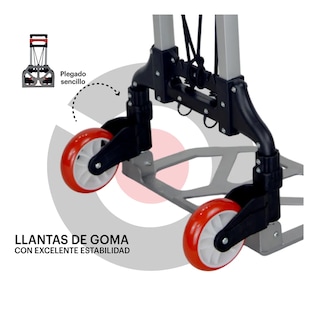 Foto 2 | Diablo Belug De Carga Plegable 100 Kg Altura Ajustable Resistente Rojo