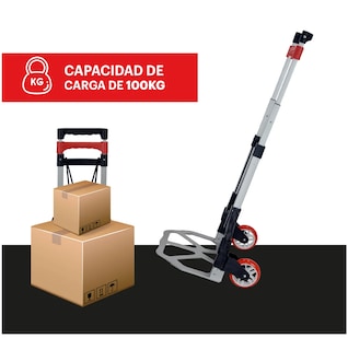 Foto 3 | Diablo Belug De Carga Plegable 100 Kg Altura Ajustable Resistente Rojo