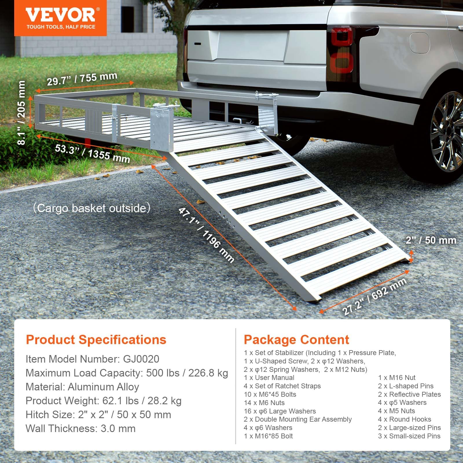 Foto 7 | Patinete De Movilidad Vevor 500lbs Con Soporte De Enganche - Venta Internacional.